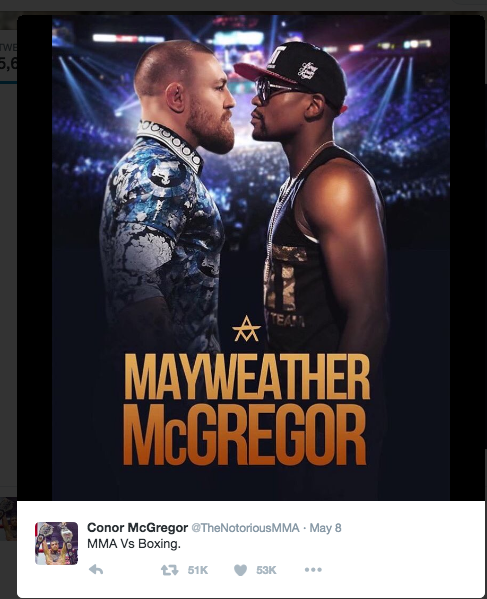 Screengrab of McGregor's post.