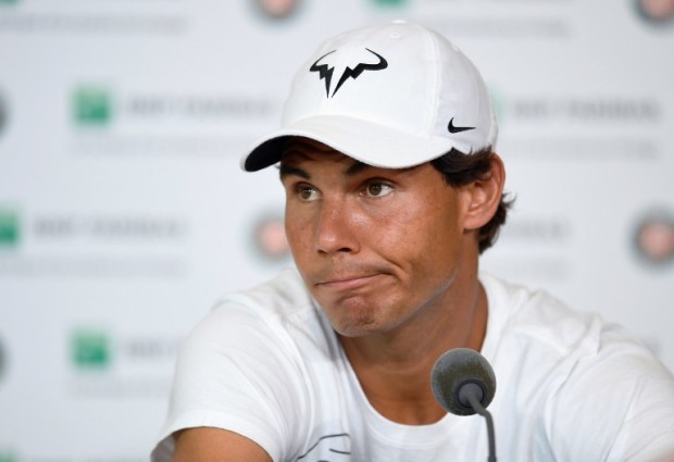 Spain's Rafael Nadal gives a press conference to annonce his withdrawal from the French Open at the Roland Garros 2016 French Tennis Open in Paris on May 27, 2016.