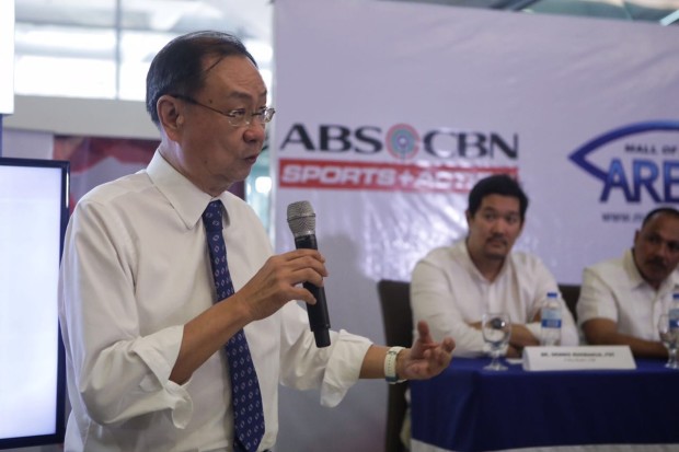 NCAA Commissioner Andy Jao speaks at the pre-season press conference of Season 92. Photo by Tristan Tamayo/INQUIRER.net