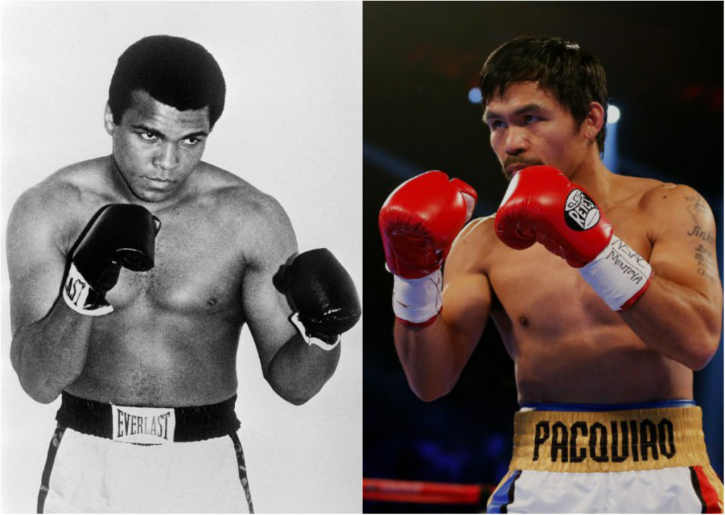 Muhammad Ali (left) and Manny Pacquiao. AFP FILE PHOTOS