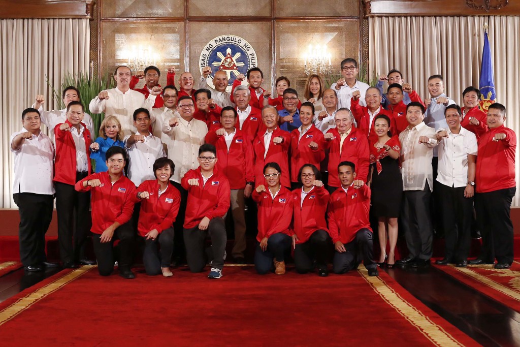 President Rodrigo Duterte delivers his message for Rio-bound Filipino athletes. MARLON RAMOS