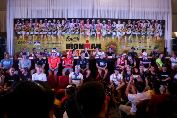 Triathletes at the Cobra Ironman press conference Saturday in Lapu Lapu City. Photo by Tristan Tamayo/INQUIRER.net