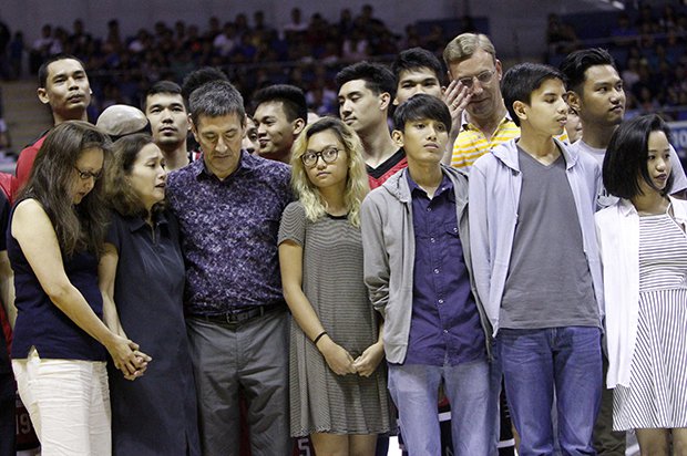 Family members of Virgilio "Baby" Dalupan took part in the PBA's tribute to the legendary coach on Sunday at Smart Araneta Coliseum. PBA IMAGES
