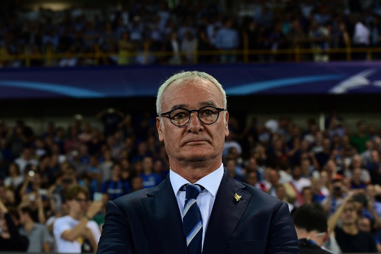 Leicester City's coach Claudio Ranieri looks on during the UEFA Champions League football match between Club Brugge and Leicester City at Jan Breydelstadion stadium on September 14, 2016, in Bruges. AFP