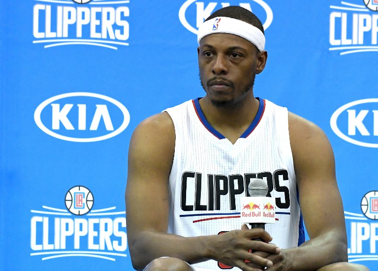 Paul Pierce #34 of the Los Angeles Clippers answers question during media day at the Los Angeles Clippers Training Center on September 26, 2016 in Playa Vista, California. NOTE TO USER: User expressly acknowledges and agrees that, by downloading and/or using this photograph, user is consenting to the terms and conditions of the Getty Images License Agreement. Mandatory copyright notice.   Jayne Kamin-Oncea/Getty Images/AFP