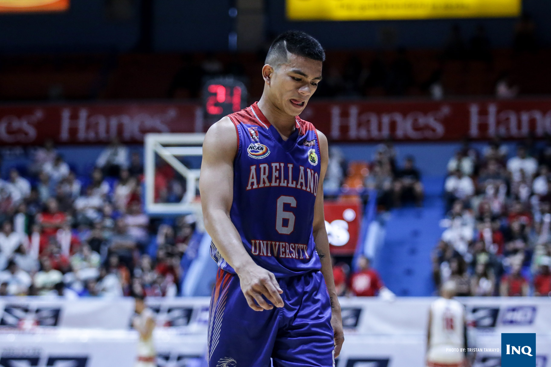 A frustrated Jio Jalalon against San Beda. Photo by Tristan Tamayo/INQUIRER.bet