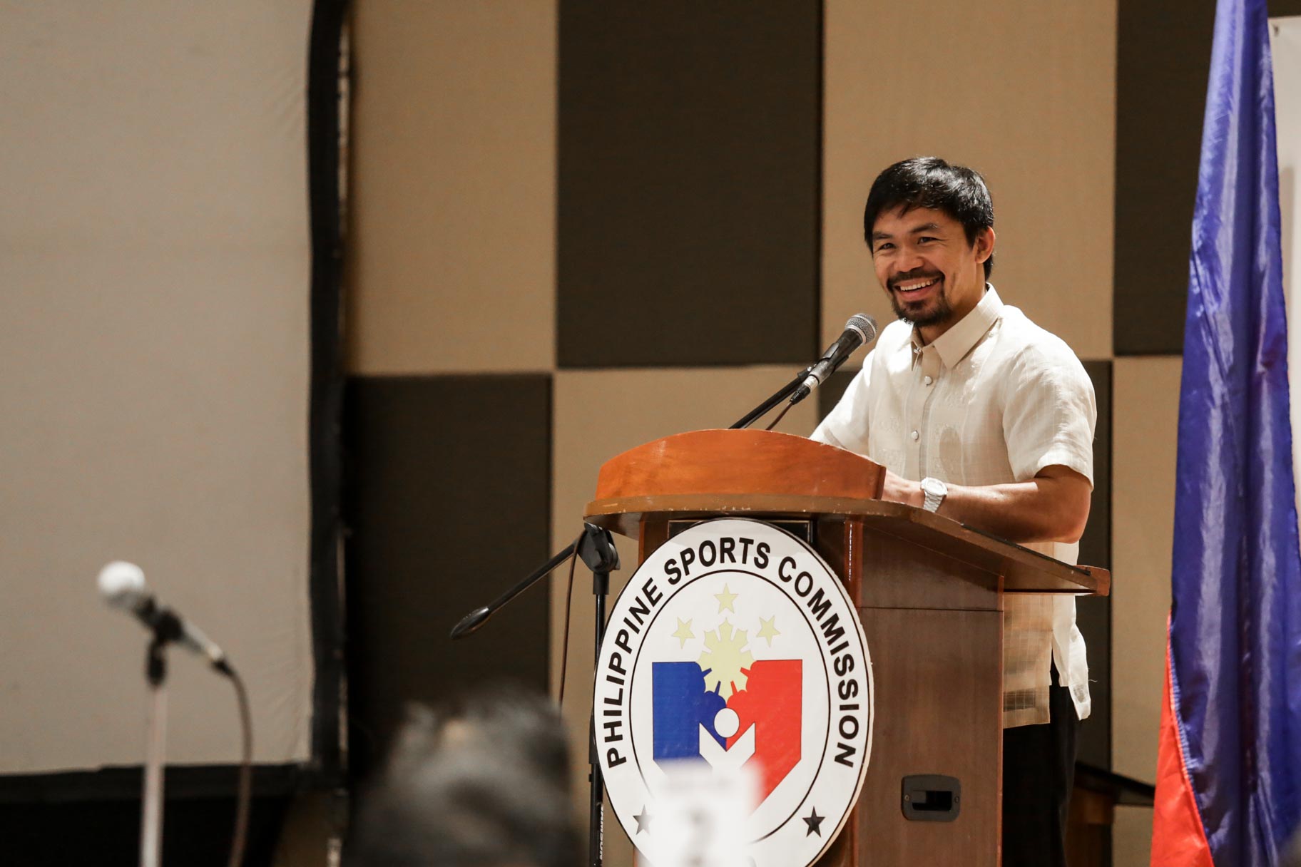 Manny Pacquiao during a top-level meeting with Philippine sports officials. Photo by Tristan Tamayo/INQURER.net