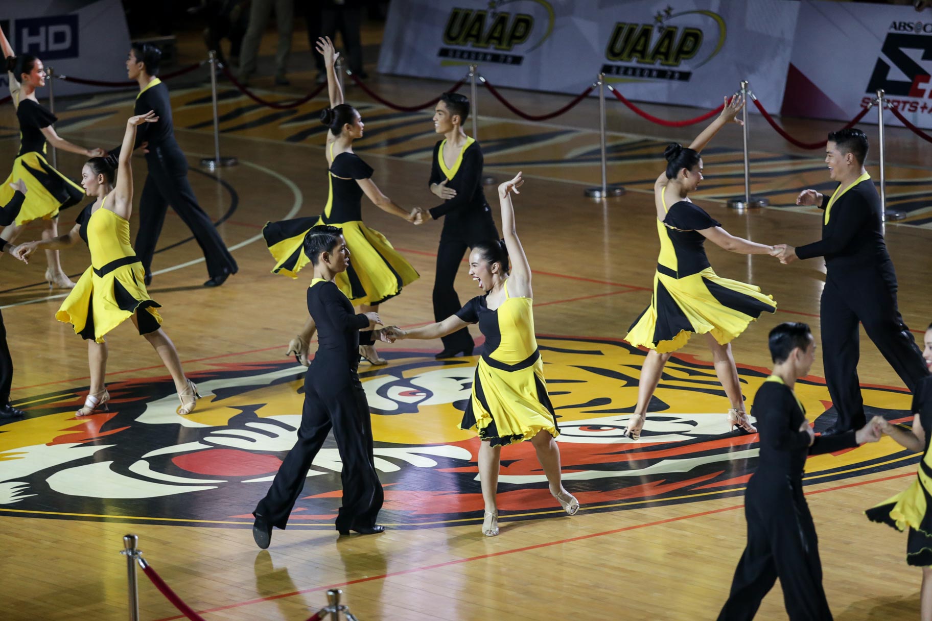 UST' Sinag Ballroom Dance Company during the UAAP ballroom dancing competition. Photo by Tristan Tamayo/INQUIRER.net