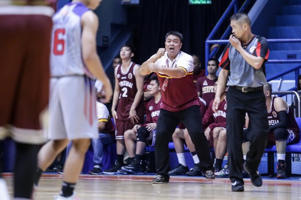 Perpetual Help coach Jimwell Gican. Photo by Tristan Tamayo/INQUIRER.net