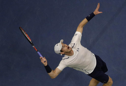 Andy Murray, of the United Kingdom, serves to Marcel Granollers, of Spain, during the second round of the U.S. Open tennis tournament, Thursday, Sept. 1, 2016, in New York. AP Photo
