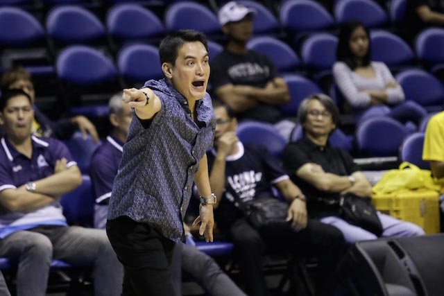 Adamson head coach Franz Pumaren calls out instructions during a game against University of the Philippines in the UAAP Season 79 men's basketball tournament on Sunday, Sept. 4, 2016, at Smart Araneta Coliseum. Tristan Tamayo/INQUIRER.net