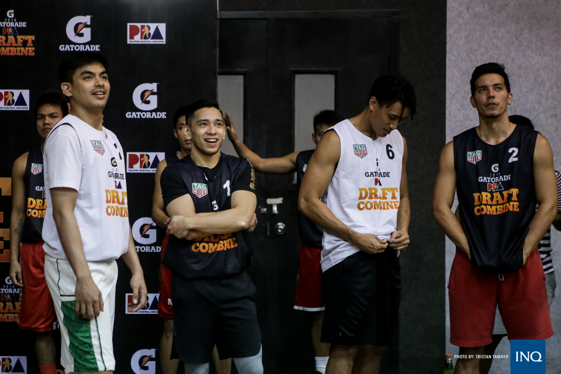 NCAA standouts Jonathan Grey and Paolo Pontejos at the 2016 PBA Rookie Draft Combine. Photo by Tristan Tamayo/INQUIRER.net