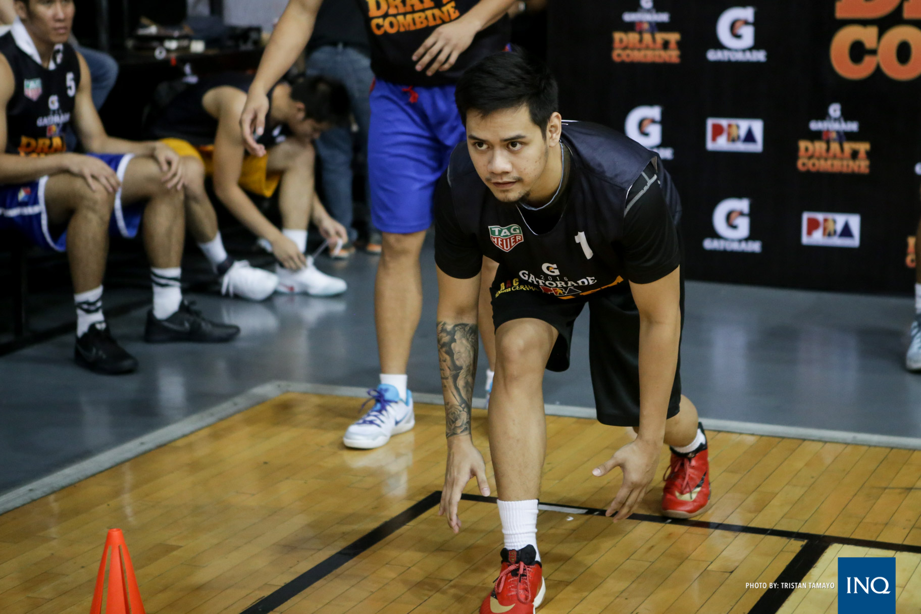 Jamil Ourtouste goes through a drill at the 2016 PBA Rookie Draft Combine. Photo by Tristan Tamayo/INQUIRER.net