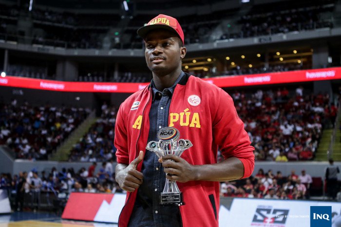 Mapua’s Nigerian center Allwell Oraeme bags his second MVP plum in a row. Tristan Tamayo/INQUIRER.net