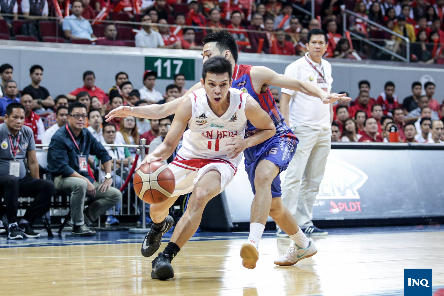 Dan Sara delivers solid numbers for San Beda. Photo by Tristan Tamayo/INQUIRER.net
