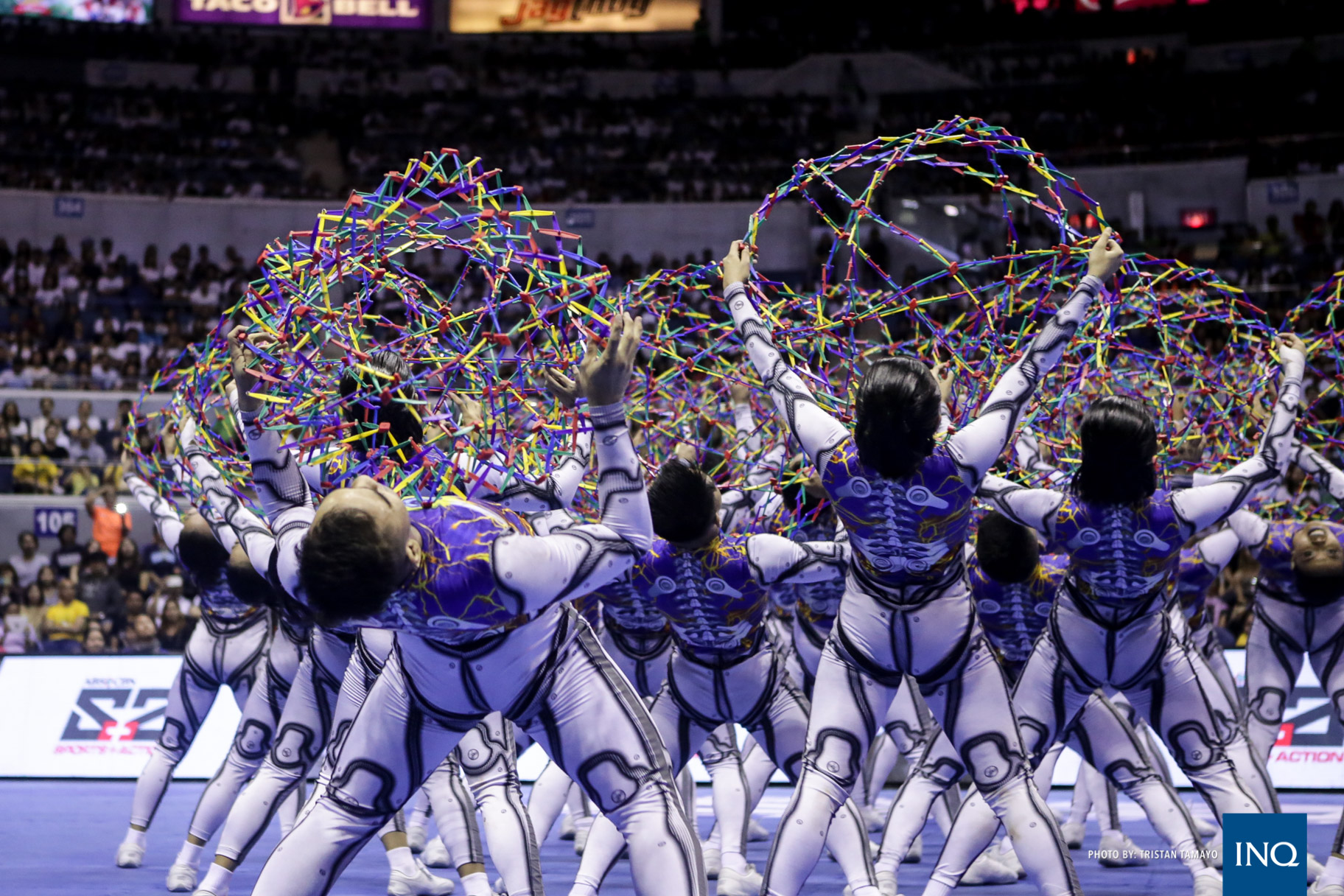 NU Pep Squad with its futuristic theme. Photo by Tristan Tamayo/INQUIRER.net