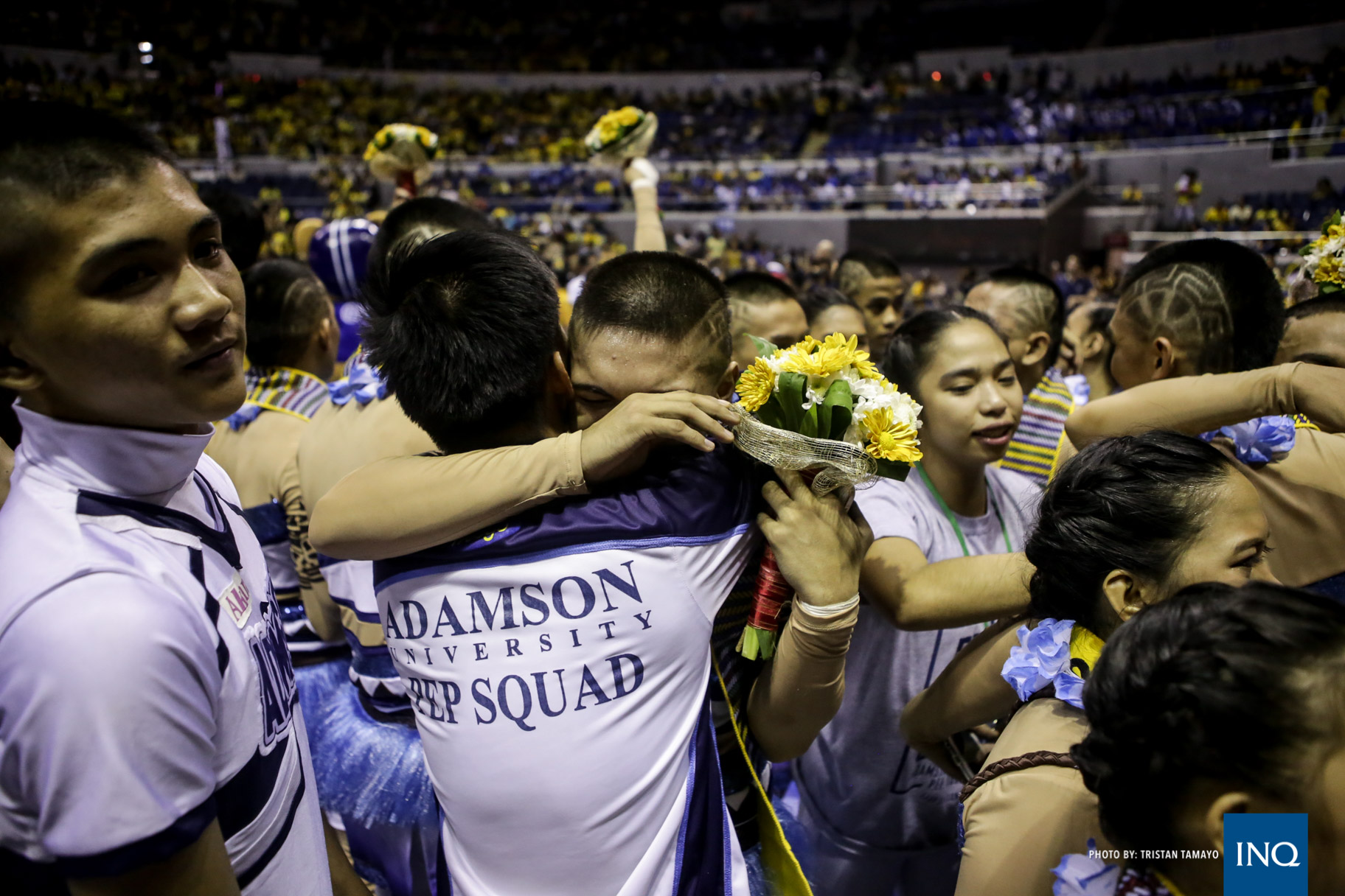 Adamson Pep squad celebrates its third place finish. Photo by Tristan Tamayo/INQUIRER.net