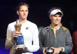 Karolina Pliskova and Caroline Wozniacki - WTA Qatar Open - 18 Feb 2017