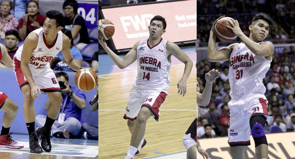 From L-R: Scottie Thompson, Kevin Ferrer and Aljon Mariano. PBA IMAGES