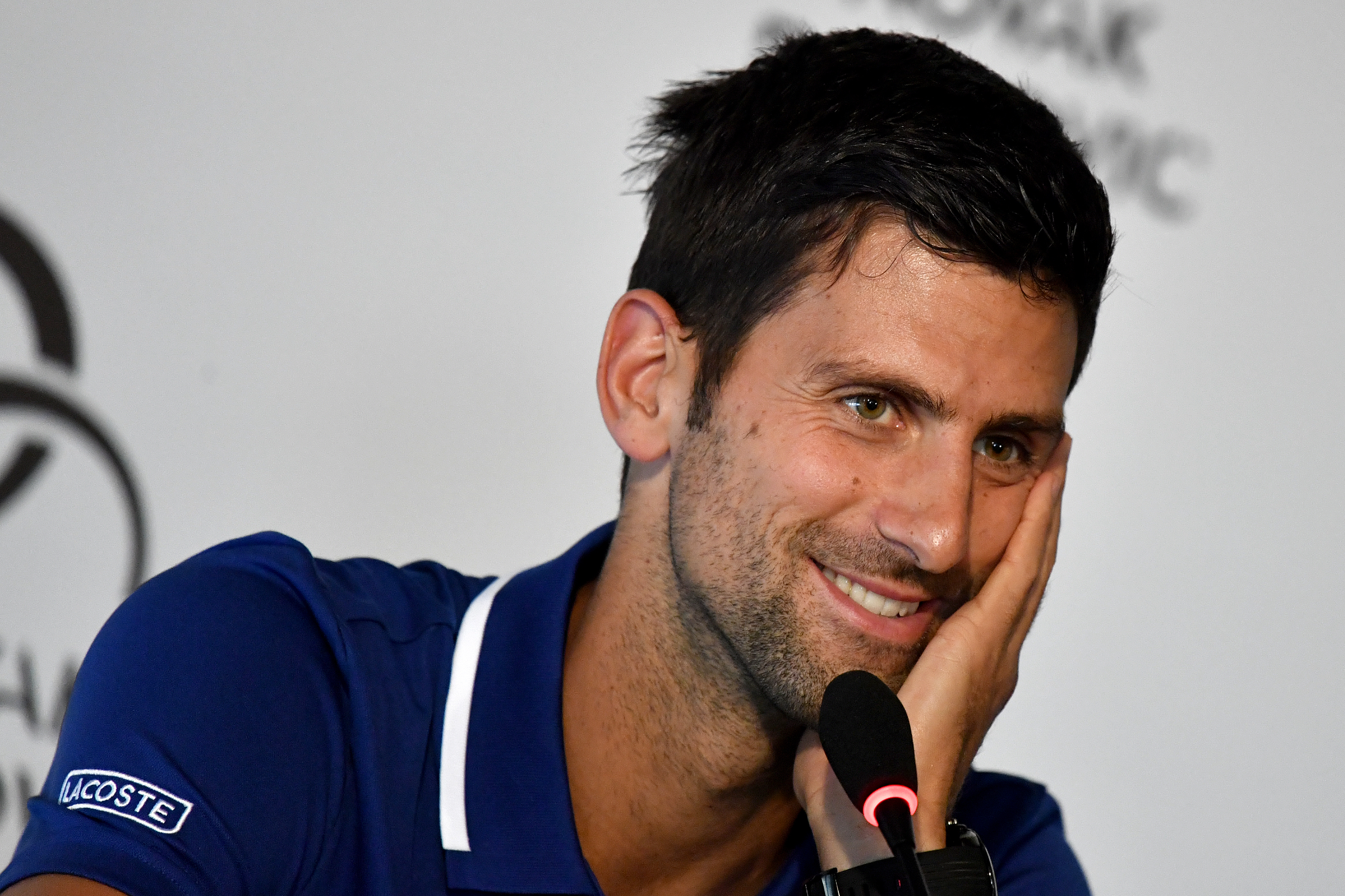 FILE: Serbian tennis player Novak Djokovic smiles as he delivers a press conference in ...4000 x 2666