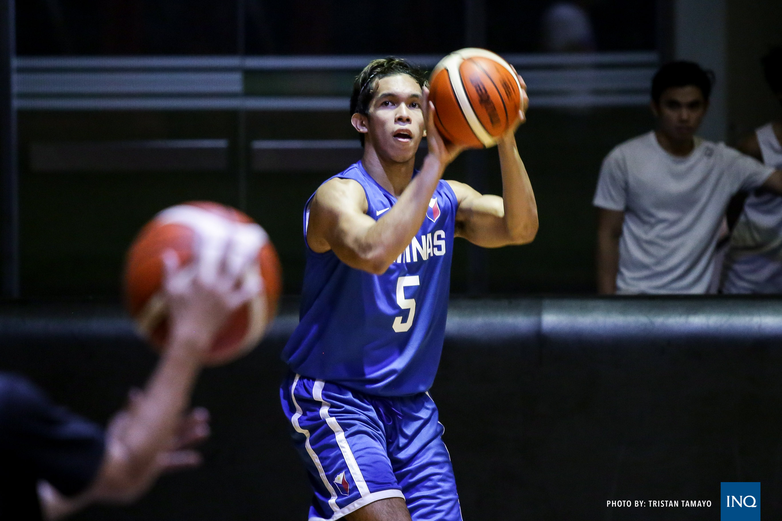 FILE-Thirdy Ravena during a Gilas Pilipinas practice in 2018. INQUIRER PHOTO