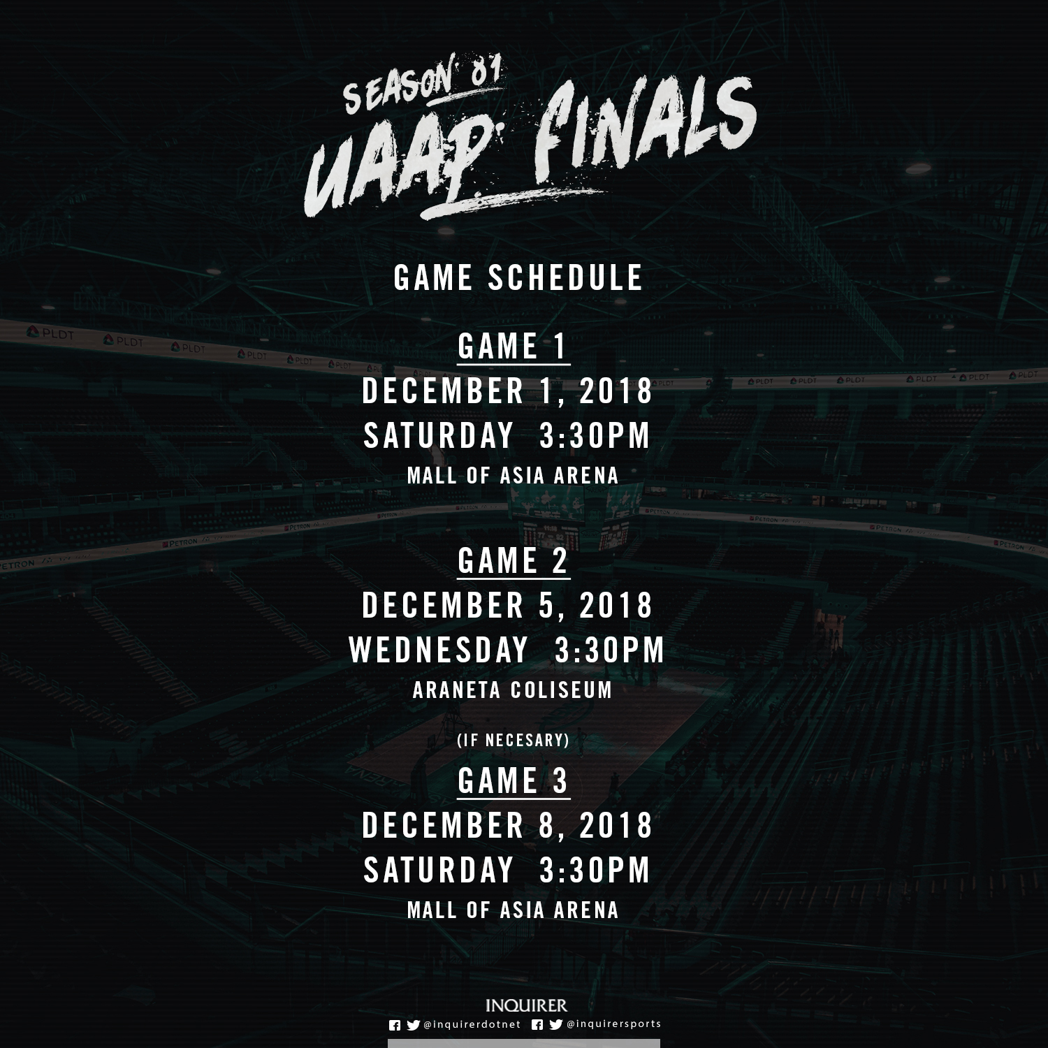 LOOK: Ateneo vs UP UAAP Season 81 Finals schedule