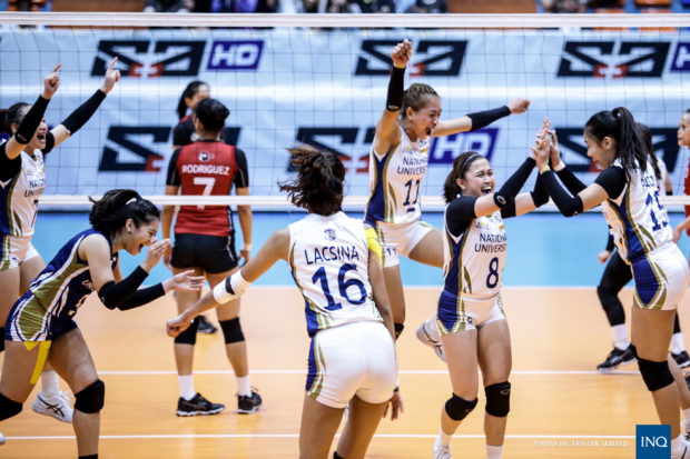 NU posts first win, beats UE in 3 sets behind Ivy Lacsina's 18 ...