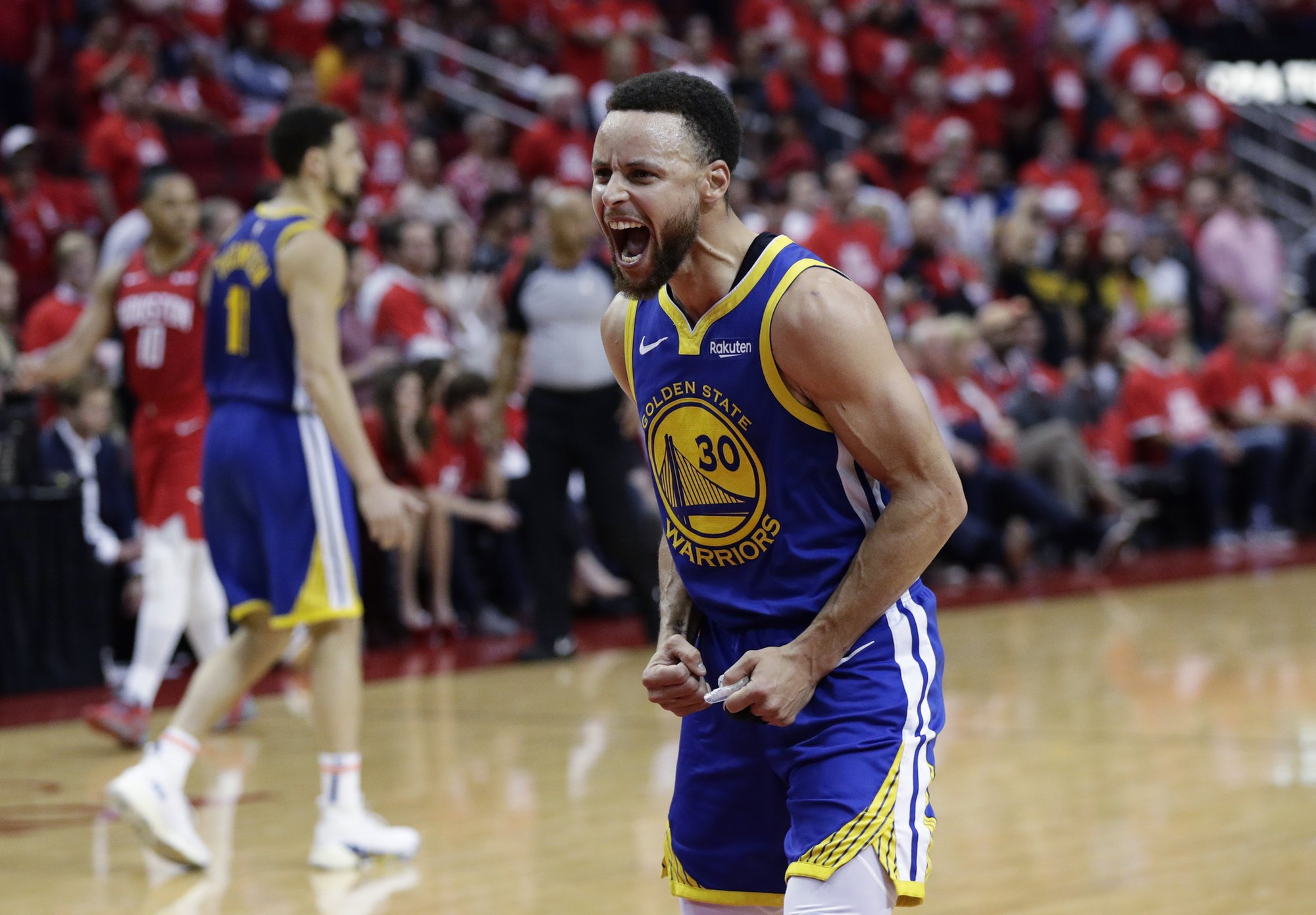 Steph Curry, shorthanded Warriors knock out Rockets in Game 6