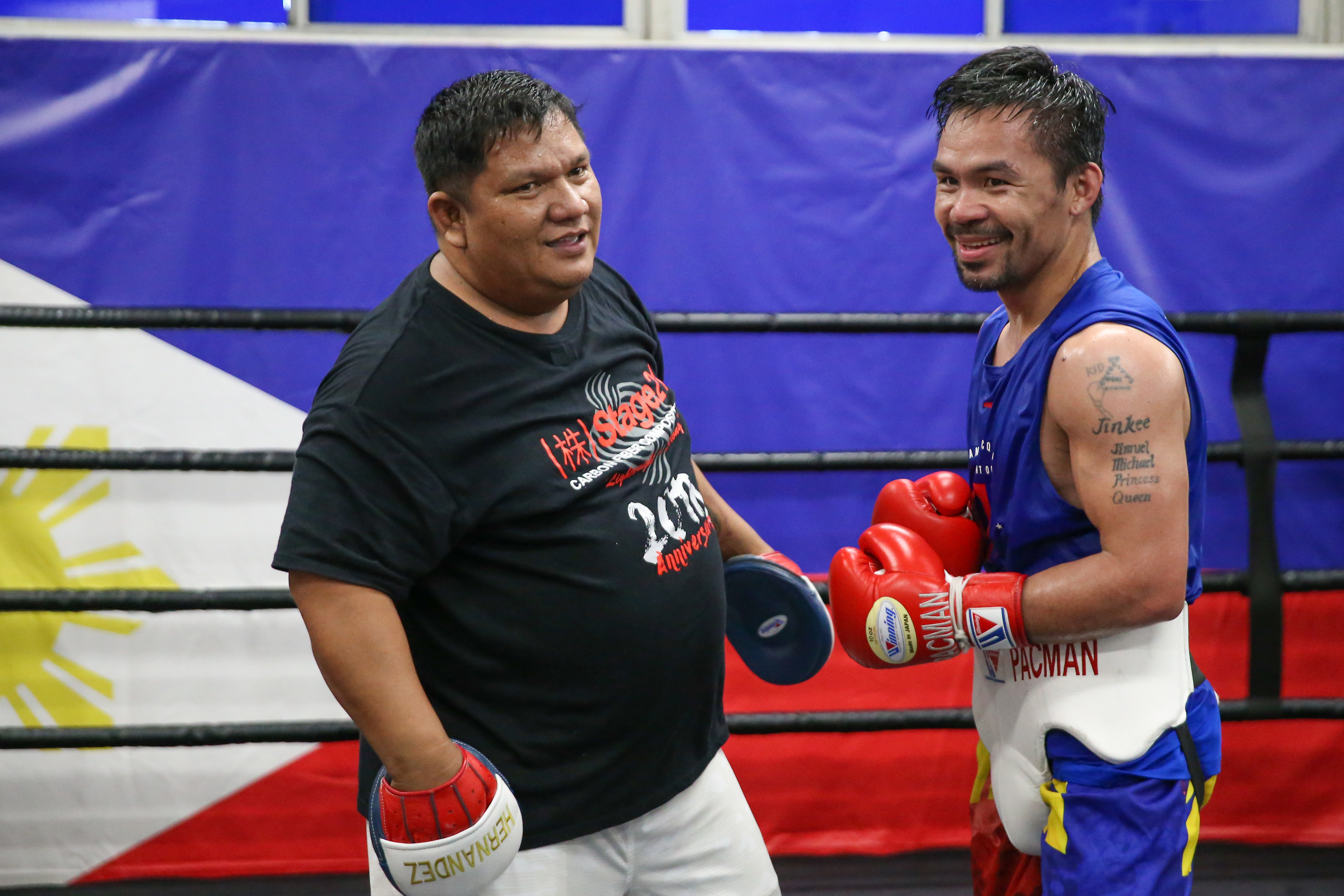 Manny Pacquiao with trainer Buboy Fernandez