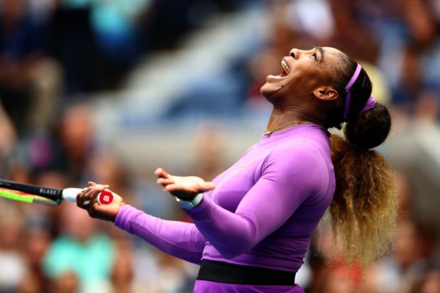 NEW YORK, NEW YORK - SEPTEMBER 07: Serena Williams of the United States reacts during her Women's Singles final match against Bianca Andreescu of Canada on day thirteen of the 2019 US Open at the USTA Billie Jean King National Tennis Center on September 07, 2019 in Queens borough of New York City.   Clive Brunskill/Getty Images/AFP