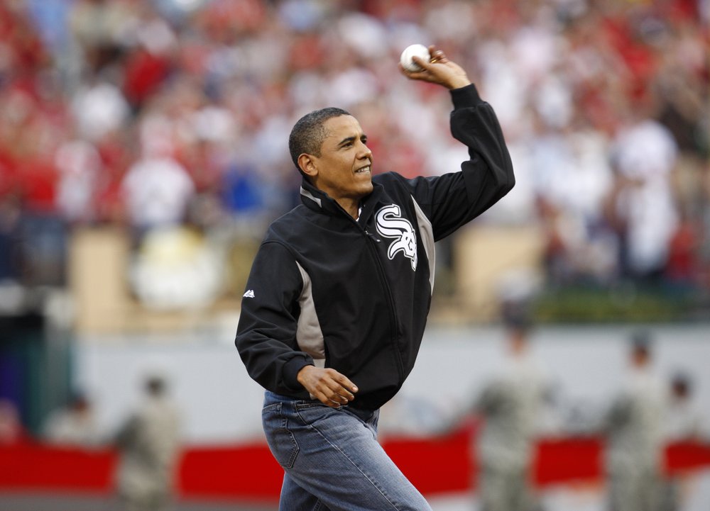 Barack Obama baseball