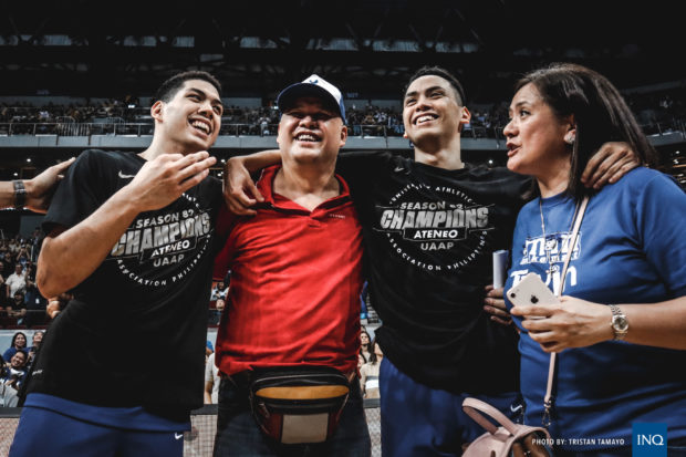 FILE–Brothers Mike and Matt Nieto during a championship run with Ateneo in the UAAP.  