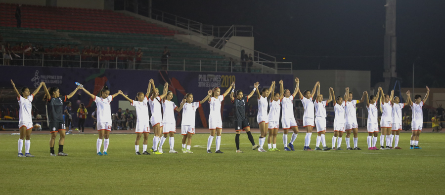 WOMEN FOOTBALL / DECEMBER 5, 2019 The 2019 Southeast Asian Games semi-final match between the Philippines and Vietnam at Binan Football Stadium on Thursday night.