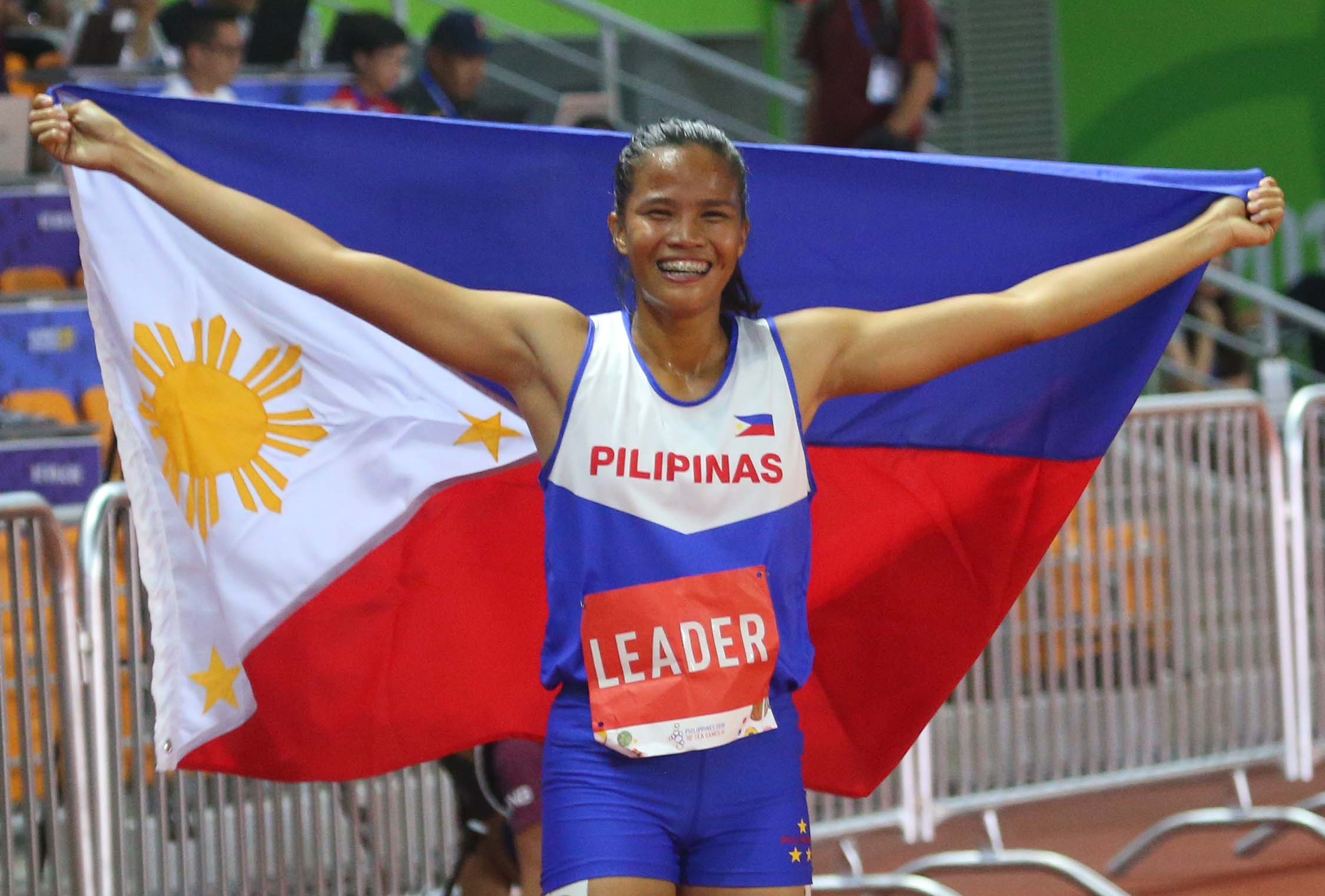 FILE - Filipino heptathlete Sarah Dequinan during the 2019 SEA Games. INQUIRER/ MARIANNE BERMUDEZ