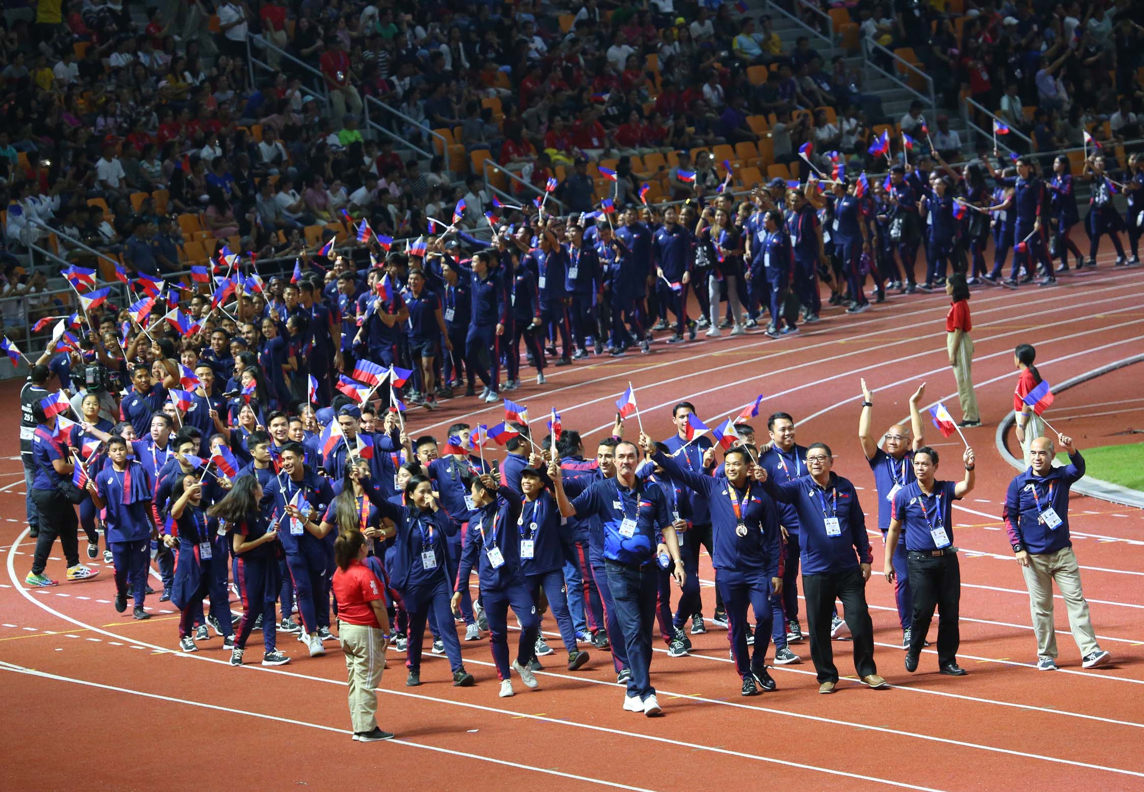 Athletes at the 30th Southeast Asian Games closing ceremony.