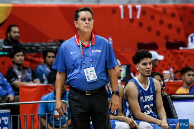 Men's basketball team head coach Tim Cone during a game in the 30th Southeast Asian Games.  Photo by Tristan Tamayo/INQUIRER.net