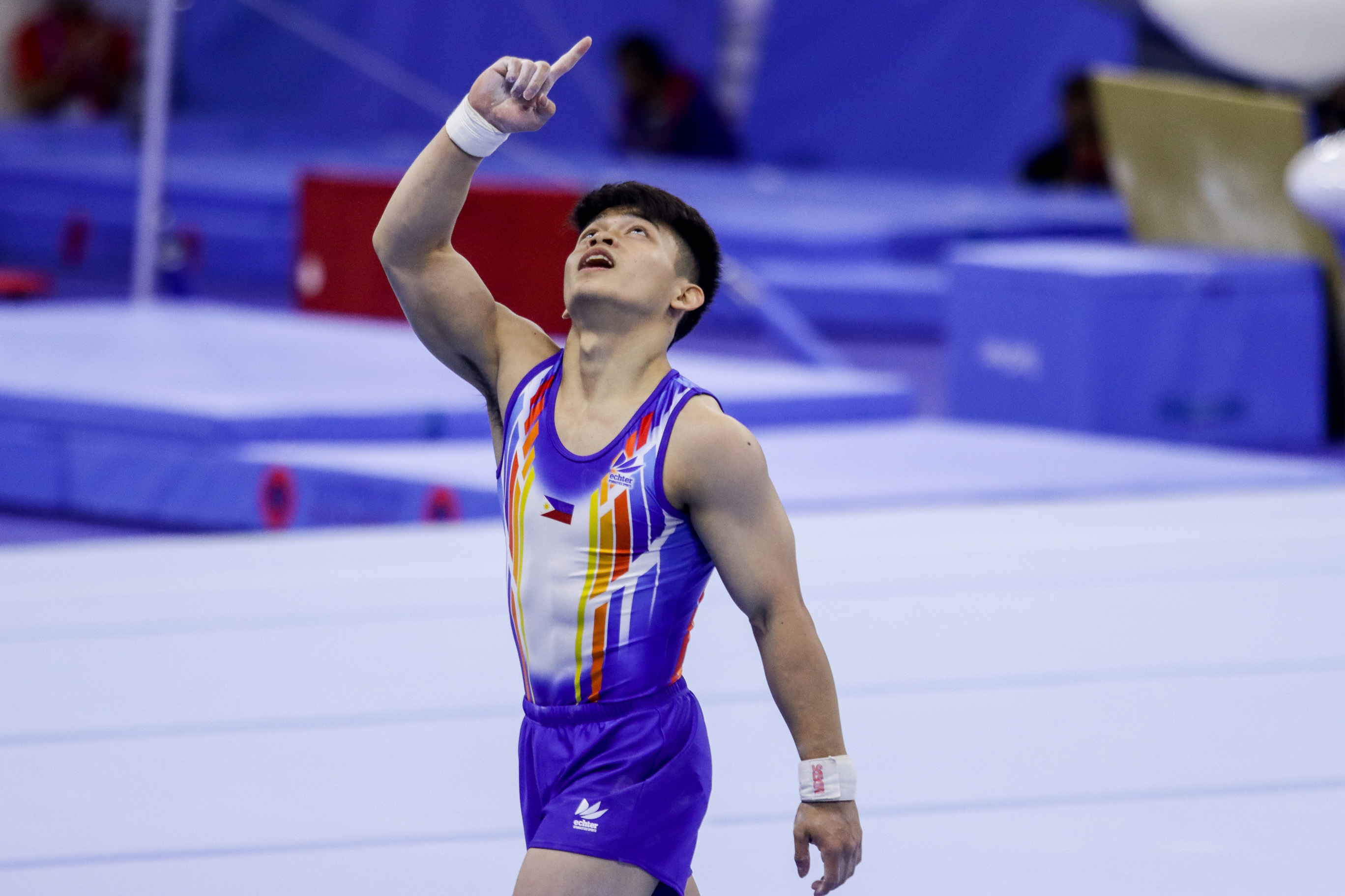 Carlos Yulo during the floor exercise in men's gymnastics of the 30th Southeast Asian Games