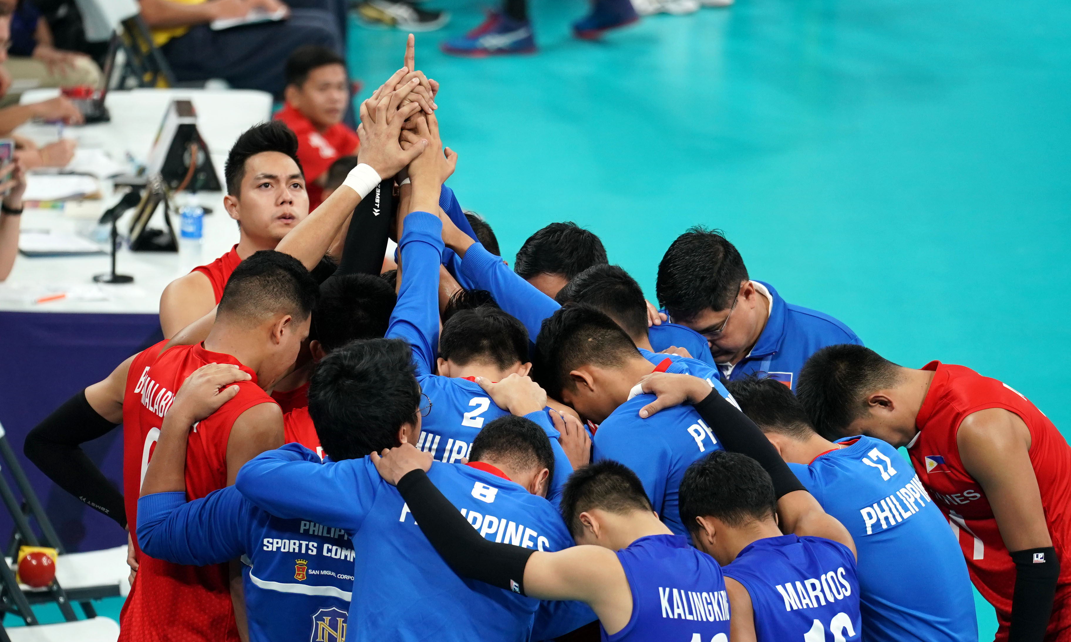The Philippine men's volleyball team in the 2019 Southeast Asian Games. 