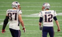 Tom Brady (12) and tight end Rob Gronkowski