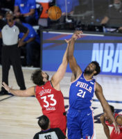 Raptors rally past Sixers to give Griffin a coaching win