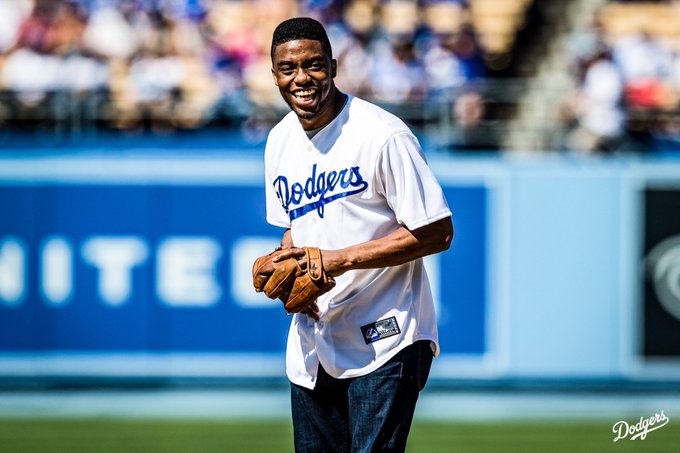 Chadwick Boseman LA Dodgers