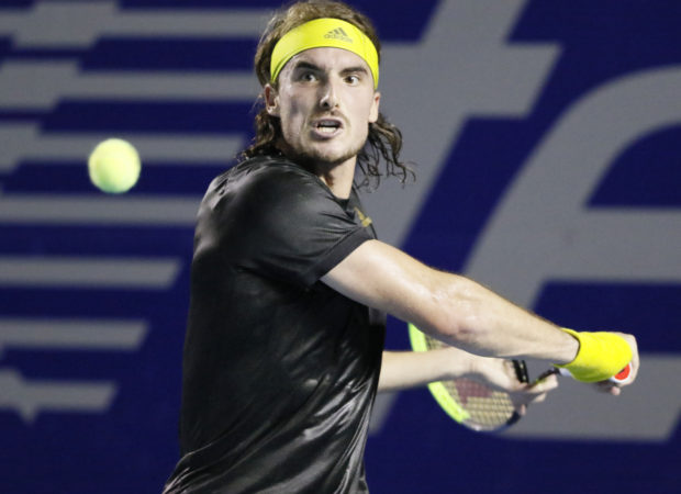 FILE PHOTO: Tennis - ATP 500 - Mexican Open - The Fairmont Acapulco Princess, Acapulco, Mexico - March 20, 2021 Greece's Stefanos Tsitsipas in action during his final match against Germany's Alexander Zverev