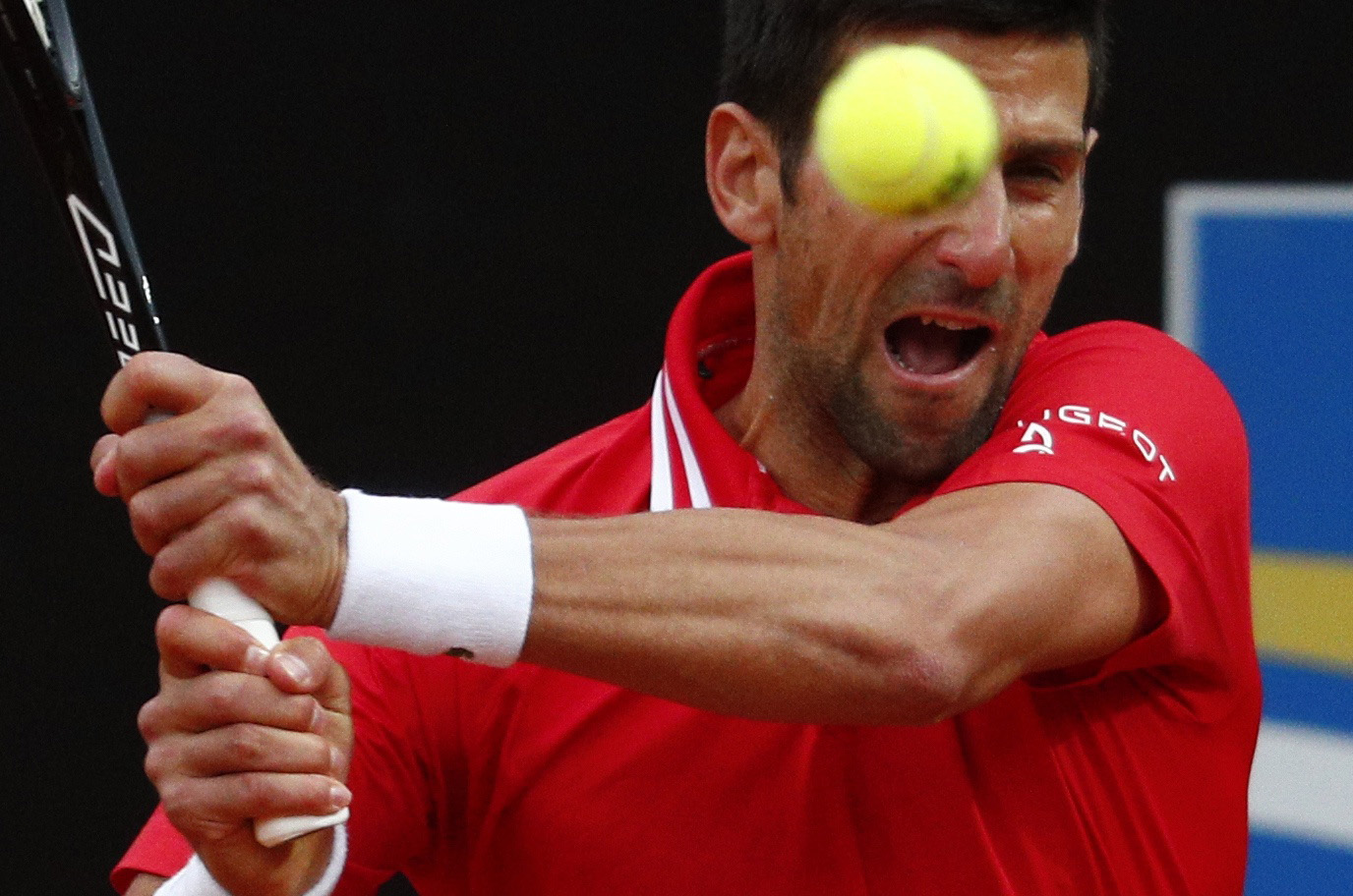 Serbia's Novak Djokovic in action during his final match against Spain's Rafael Nadal 