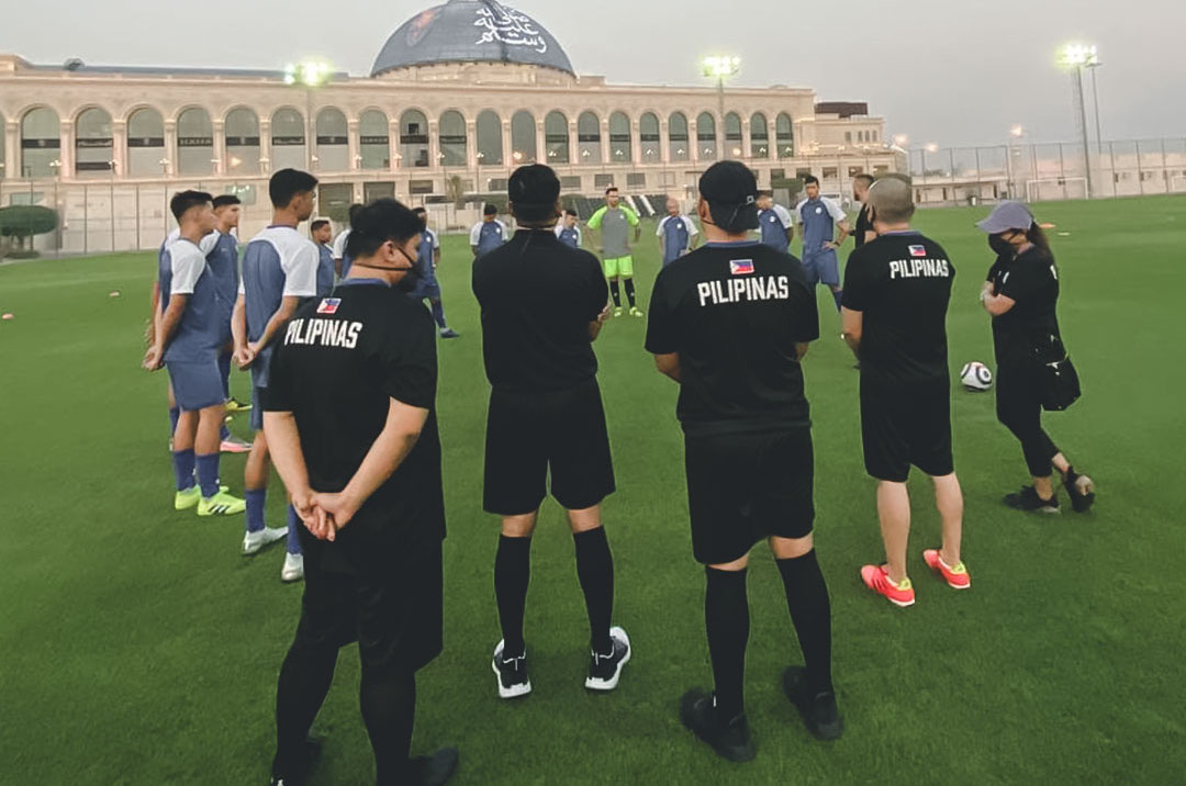 Philippine Azkals at their first training day in Doha, Qatar
