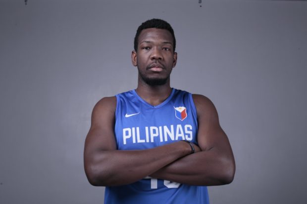 Angelo Kouame in a Gilas Pilipinas jersey.