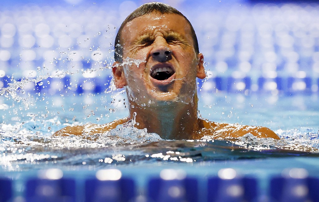 Ryan Lochte of the United States reacts after competing in the Men's 200m individual medley final during Day Six of the 2021 U.S. Olympic Team Swimming Trials