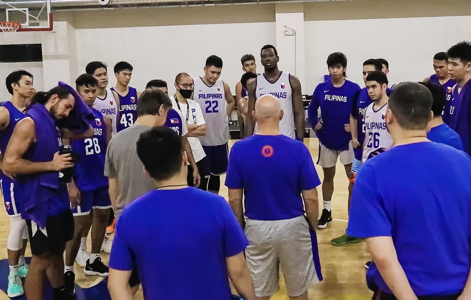 Gilas Pilipinas during training for the Fiba Asia Cup qualifiers