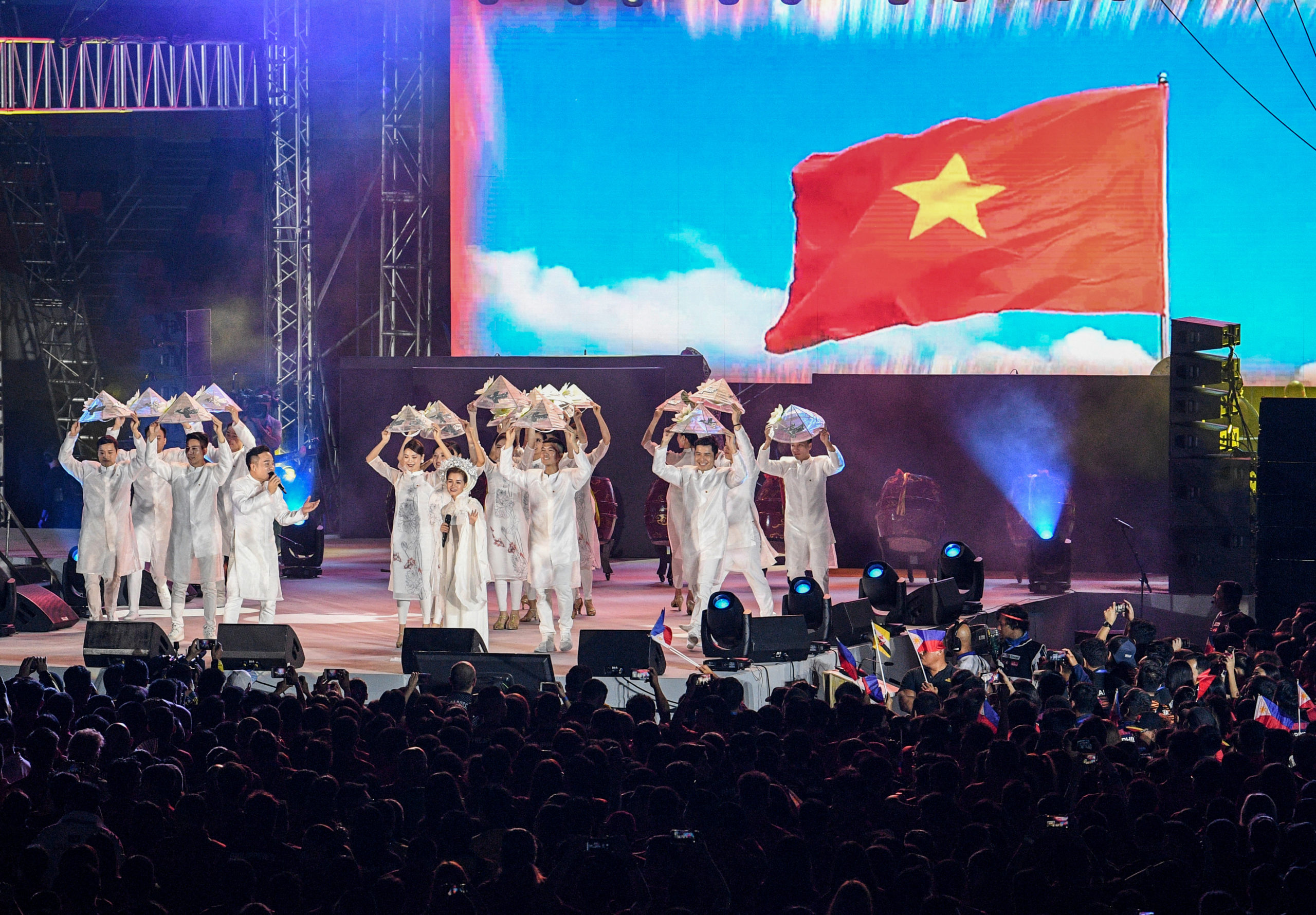 Performers from Vietnam participate in the closing ceremony of the Southeast Asian Games in 2019.