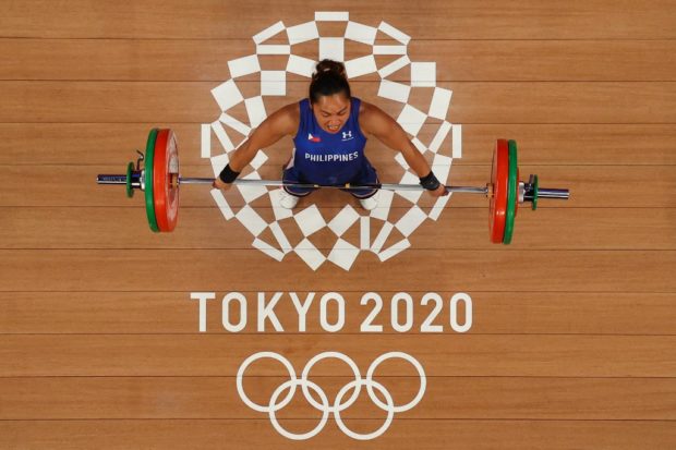 Hidilyn Diaz at the Tokyo Olympics in 2020. STORY: IWF board seat gives Hidilyn voice in charting troubled sport’s future