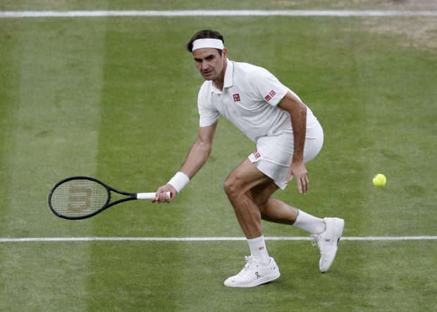 Switzerland's Roger Federer in action wimbledon